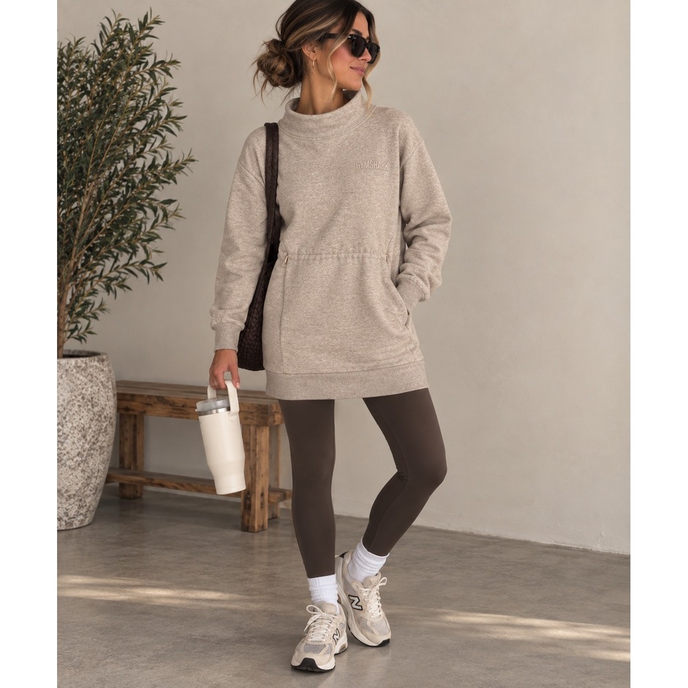 Gymshark So Soft Longline‎ Pullover Sweatshirt Dusty Pink Size S